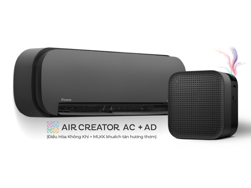 AIR CREATOR - Bộ đ&ocirc;i Điều H&ograve;a 1.5HP v&agrave; M&aacute;y lọc kh&ocirc;ng kh&iacute; khuếch t&aacute;n hương thơm (Đen) - Trang