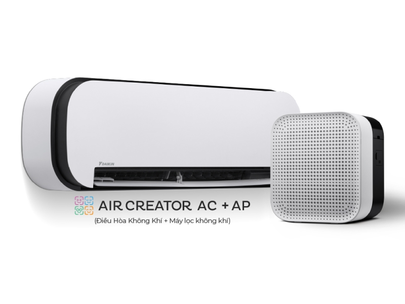 AIR CREATOR - Bộ đ&ocirc;i Điều H&ograve;a 1.5HP v&agrave; M&aacute;y lọc kh&ocirc;ng kh&iacute; (Trắng) - Trang